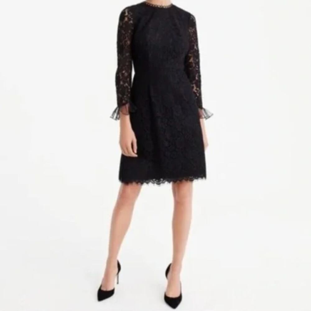 NWT J. Crew Lace Chiffon Cotton Blend Sheath Dress • Whimsygoth • Sz 4 ⬇️